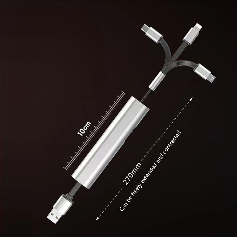 Zwijany kabel do ładowania USB 3 w 1