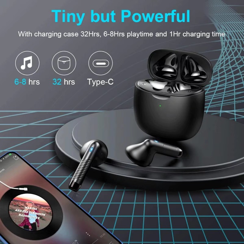 Bezprzewodowe słuchawki douszne Bluetooth 5.3, słuchawki HiFi z redukcją szumów Bezprzewodowe słuchawki douszne Bluetooth 5.3, słuchawki HiFi z redukcją szumów