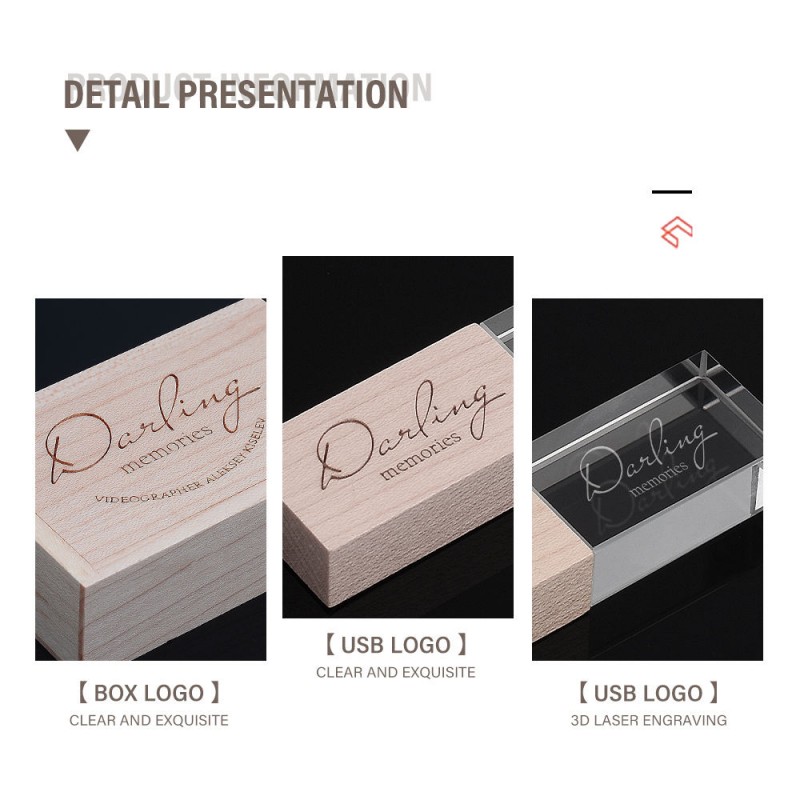 Niestandardowy dysk flash USB Crystal Wood