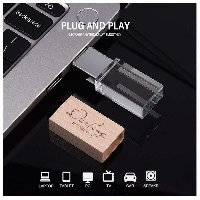 Niestandardowy dysk flash USB Crystal Wood Niestandardowy dysk flash USB Crystal Wood
