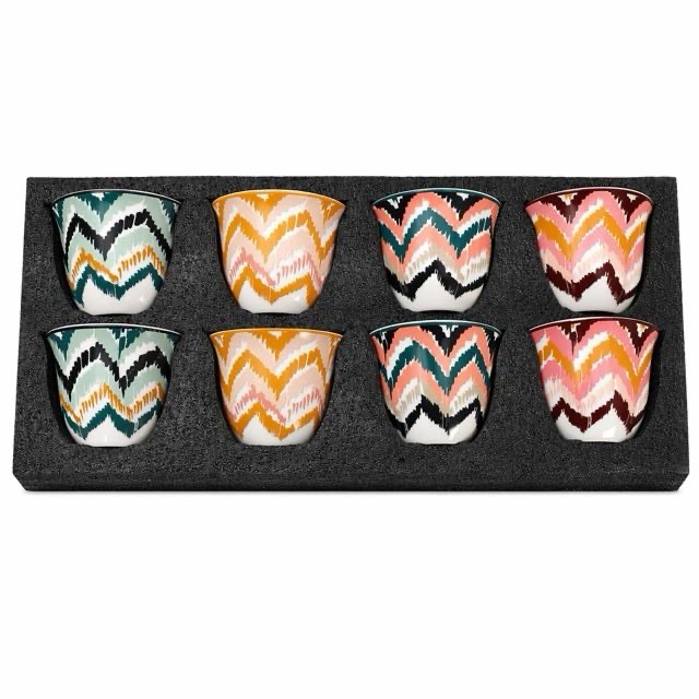 Ceramiczna filiżanka do herbaty Boho Wave 8-częściowy zestaw upominkowy do herbaty espresso Ceramiczna filiżanka do herbaty Boho Wave 8-częściowy zestaw upominkowy do herbaty espresso