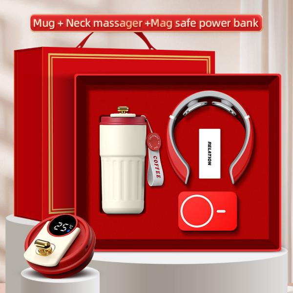 Niestandardowe logo Pudełko upominkowe 3 w 1 Kubek Masażer Power Bank Niestandardowe logo Pudełko upominkowe 3 w 1 Kubek Masażer Power Bank