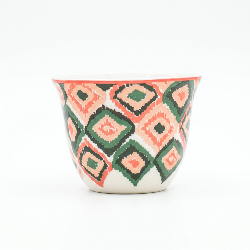 Boho geometryczny kubek ceramiczny 8-częściowy zestaw upominkowy do kawy i herbaty