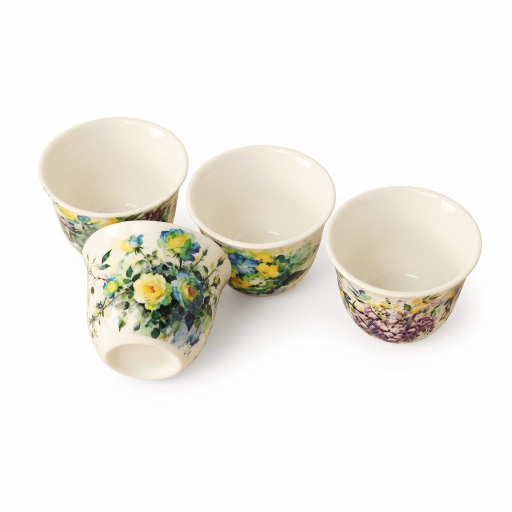 Akwarela kwiatowa ceramiczna filiżanka 8-częściowy zestaw upominkowy do serwowania herbaty
