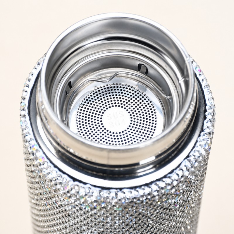 Bling Rhinestone Butelka próżniowa ze stali nierdzewnej