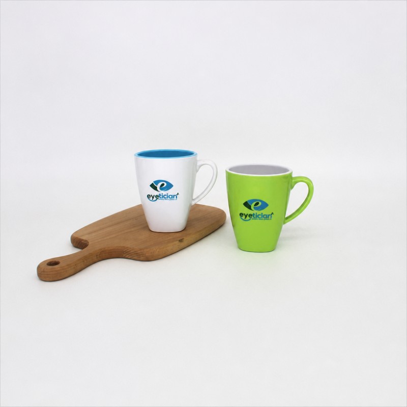 Ceramiczny kubek do kawy z dwukolorowym logo