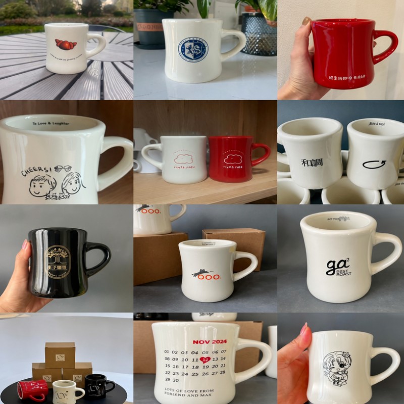 Ceramiczny kubek do kawy w kształcie talii z własnym logo